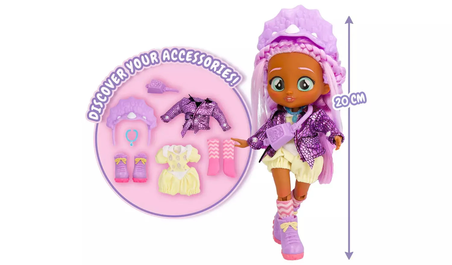 Cry Babies Bff Series Doll  8" - Phoebe - Image 3