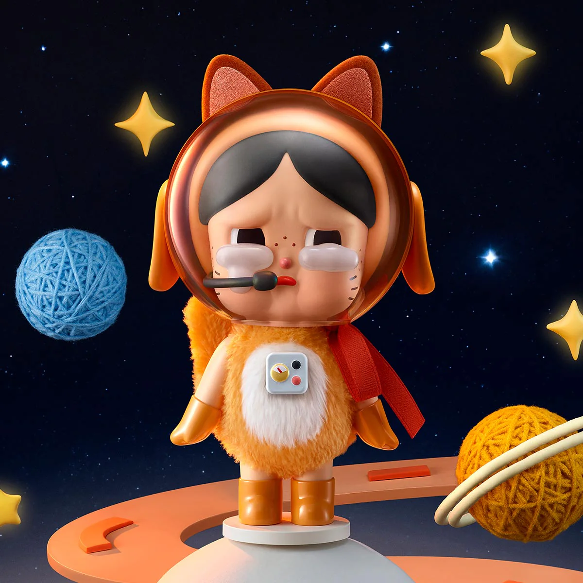 Crybaby Space Cat Orange Figurine By Pop Mart - Image 2