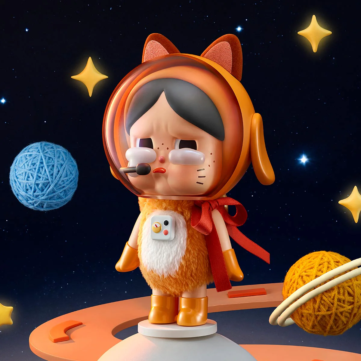 Crybaby Space Cat Orange Figurine By Pop Mart - Image 3