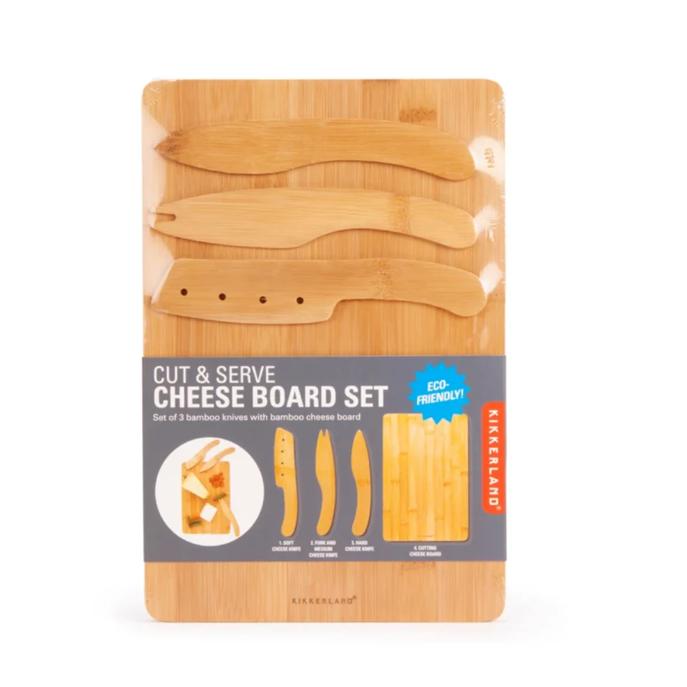 Cut & Serve Bamboo Cheese Board Set