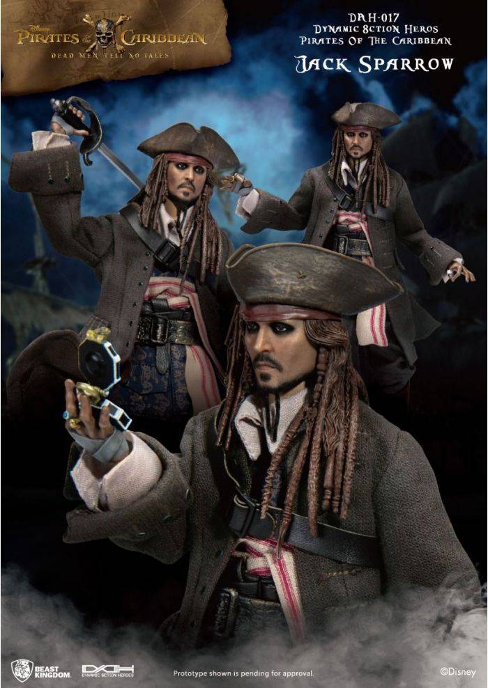 Pirates of the Caribbean : Captain Jack Sparrow Dynamic 8ction Heroes Figure by Beast Kindom (DAH-017) - Image 2