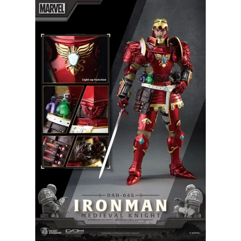 Marvel: Iron Man Medieval Knight Dynamic Action Heroes (D.A.H.) Action Figure by Beast Kingdom (DAH-046) - Image 2