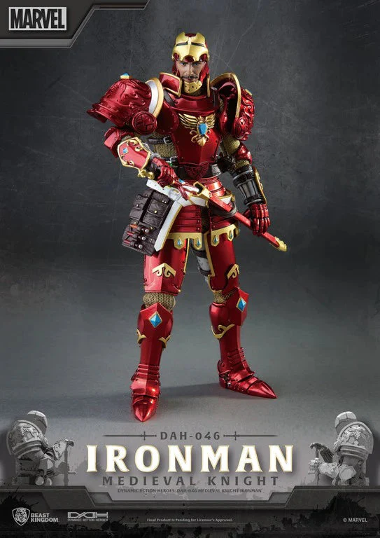 Marvel: Iron Man Medieval Knight Dynamic Action Heroes (D.A.H.) Action Figure by Beast Kingdom (DAH-046) - Image 3