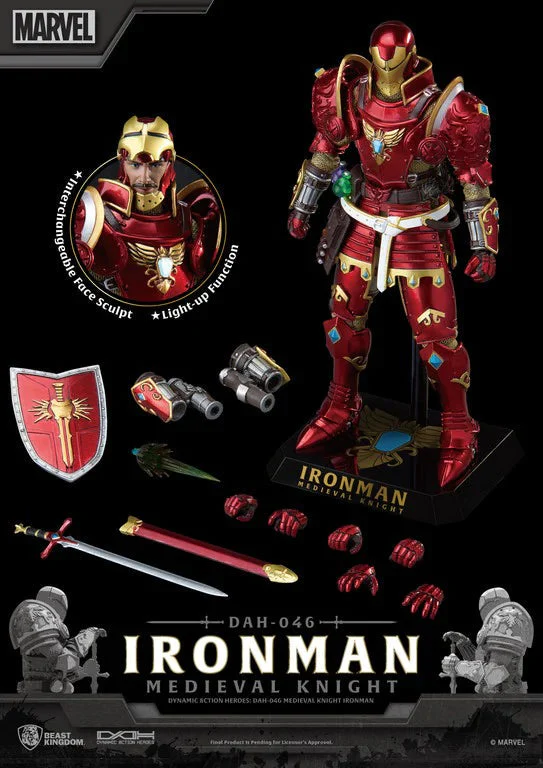 Marvel: Iron Man Medieval Knight Dynamic Action Heroes (D.A.H.) Action Figure by Beast Kingdom (DAH-046) - Image 4