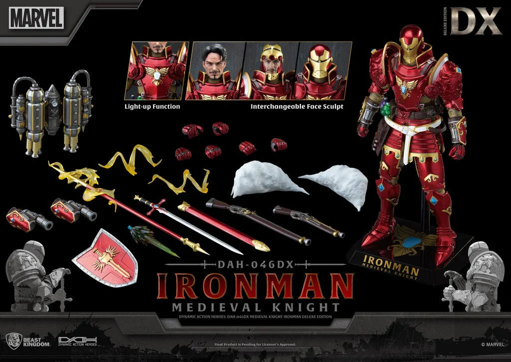 Marvel: Iron Man Medieval Knight Deluxe Ver Dynamic Action Heroes (D.A.H.) Action Figure by Beast Kingdom (DAH-046DX) - Image 2