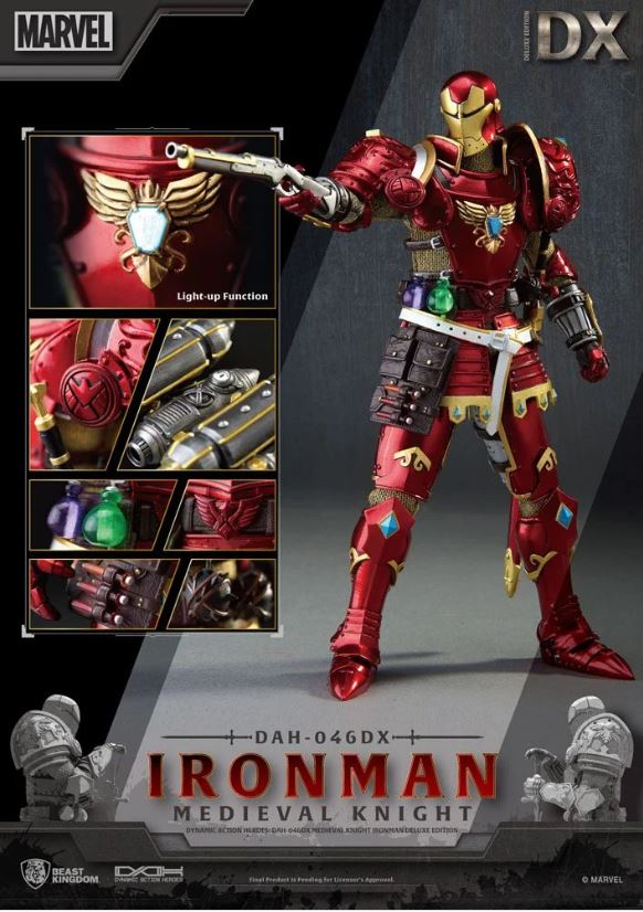 Marvel: Iron Man Medieval Knight Deluxe Ver Dynamic Action Heroes (D.A.H.) Action Figure by Beast Kingdom (DAH-046DX) - Image 4