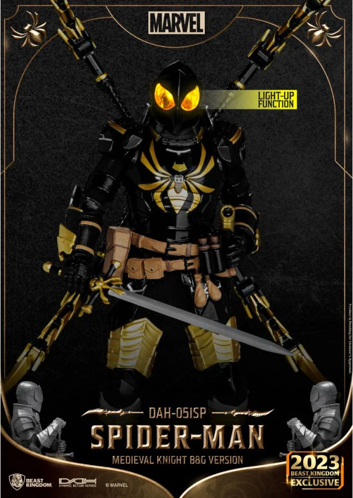 SP Medievil Knight Spider-Man B&G Version Action Figure By Beast Kingdom (DAH-051) - Image 5