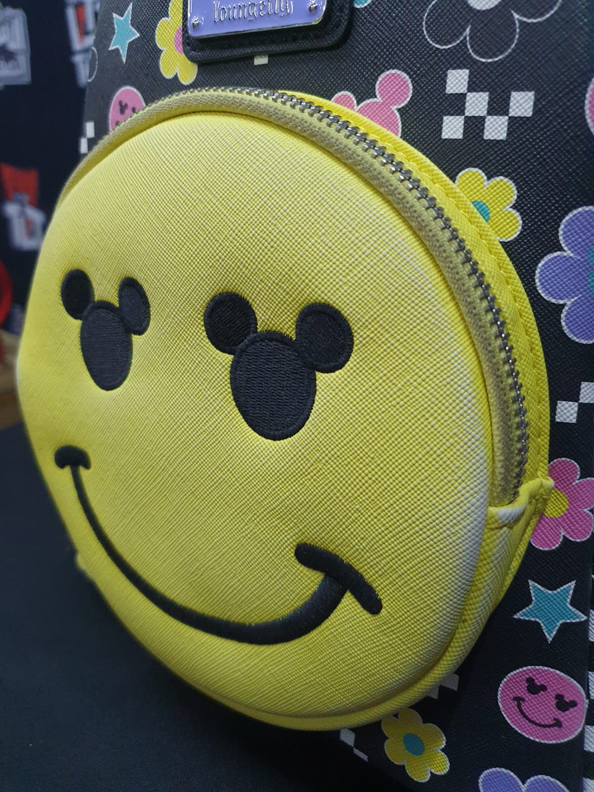Damage LOUNGEFLY! LEATHER: DISNEY MICKEY Y2K MINI BACKPACK (FADED PAINT) - Image 2