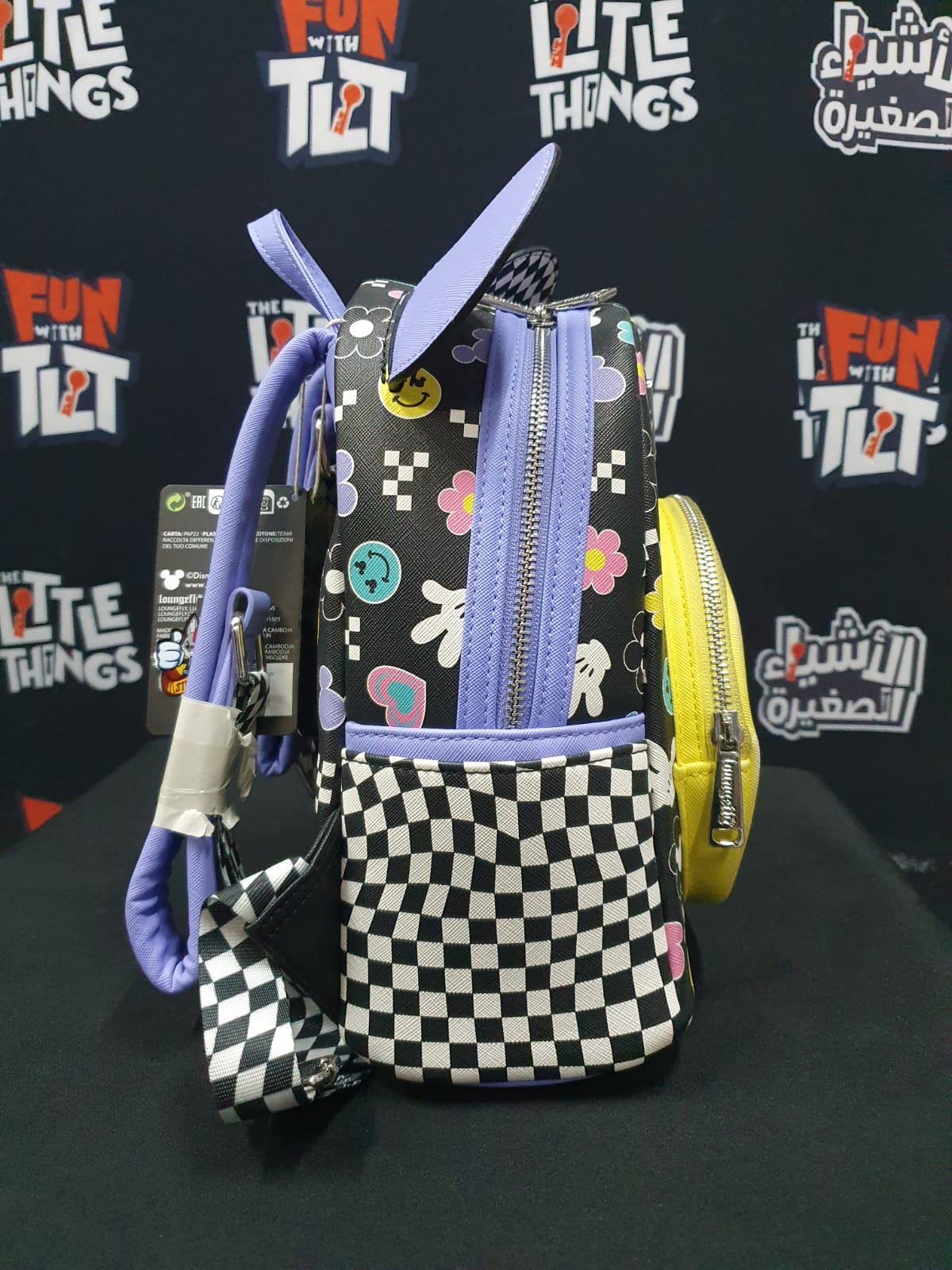 Damage LOUNGEFLY! LEATHER: DISNEY MICKEY Y2K MINI BACKPACK (FADED PAINT) - Image 3