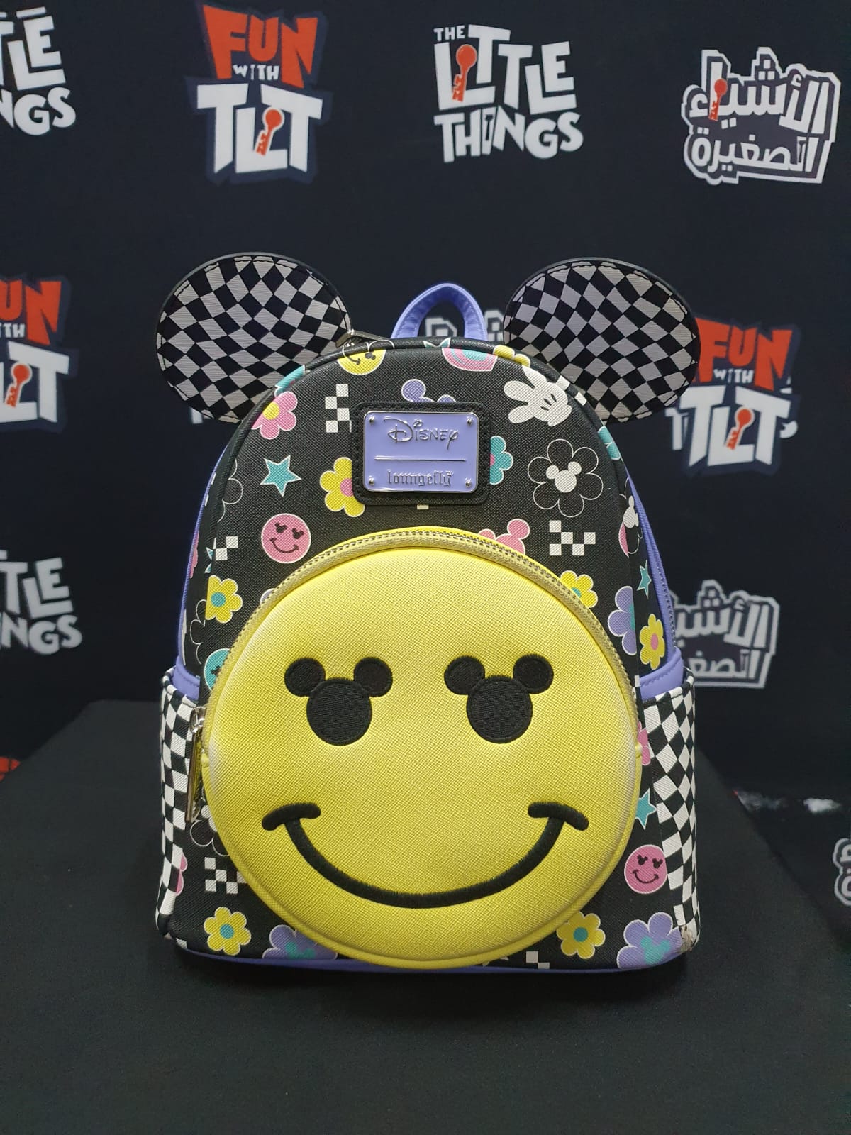 Damage LOUNGEFLY! LEATHER: DISNEY MICKEY Y2K MINI BACKPACK (FADED PAINT) - Image 4