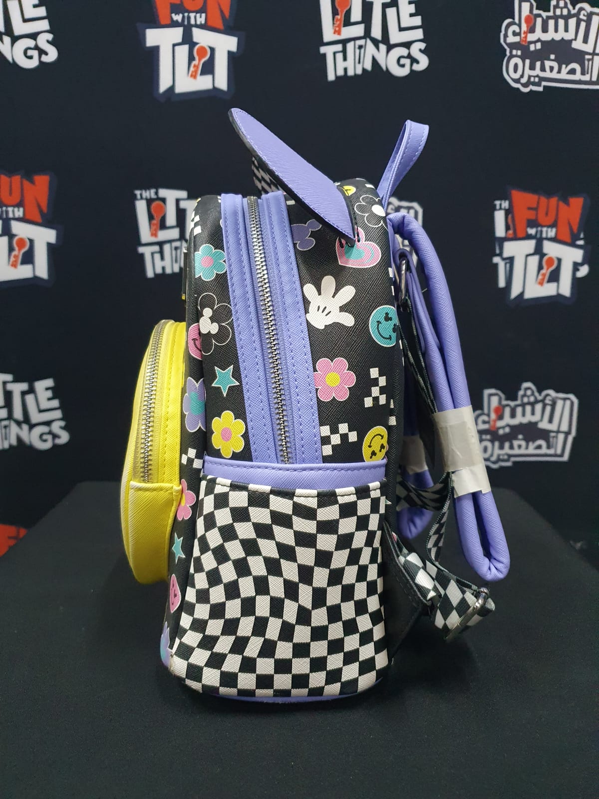 Damage LOUNGEFLY! LEATHER: DISNEY MICKEY Y2K MINI BACKPACK (FADED PAINT) - Image 5
