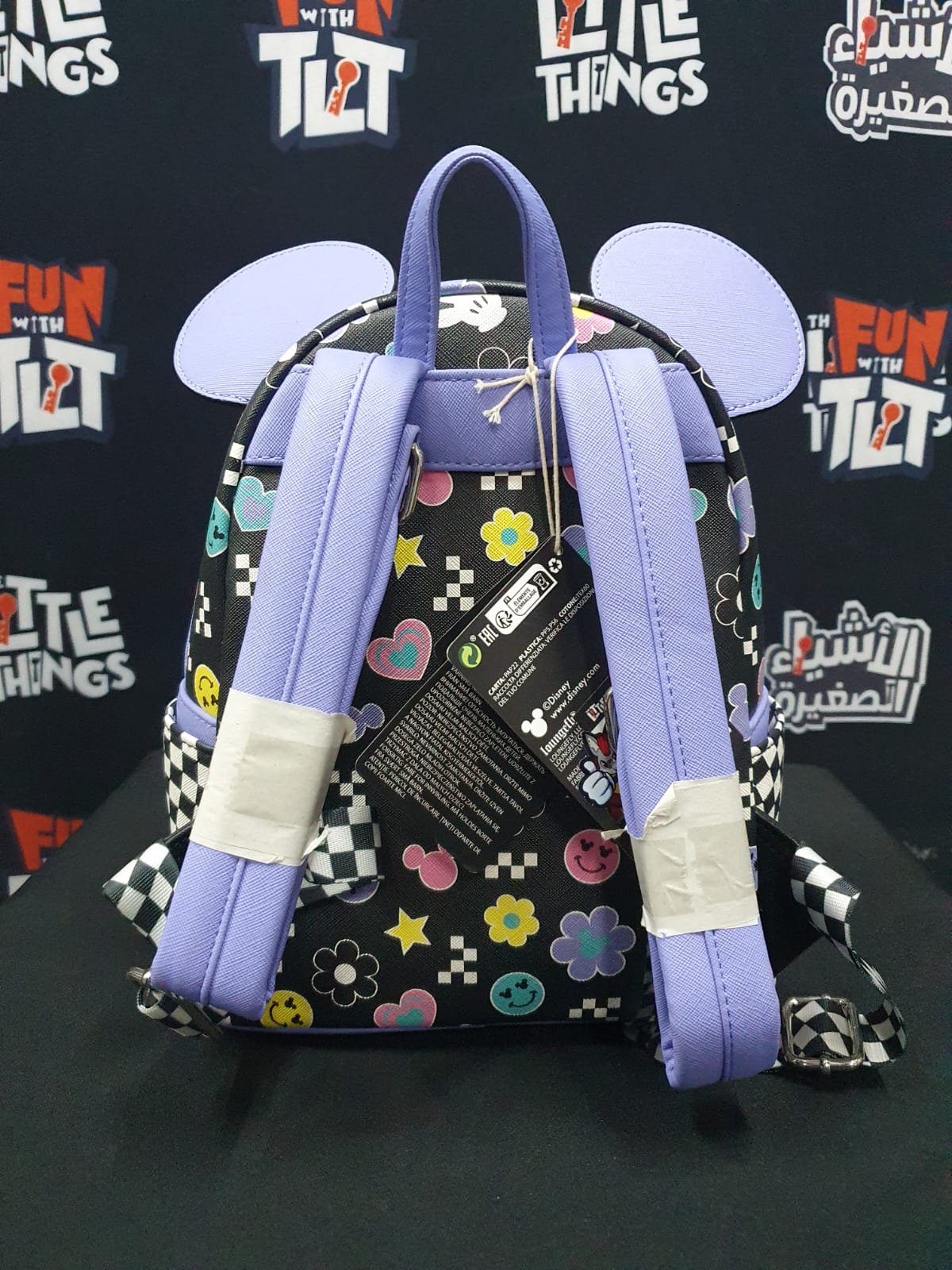 Damage LOUNGEFLY! LEATHER: DISNEY MICKEY Y2K MINI BACKPACK (FADED PAINT) - Image 6