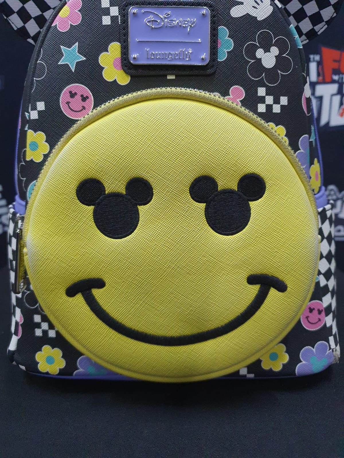 Damage LOUNGEFLY! LEATHER: DISNEY MICKEY Y2K MINI BACKPACK (FADED PAINT) - Image 7