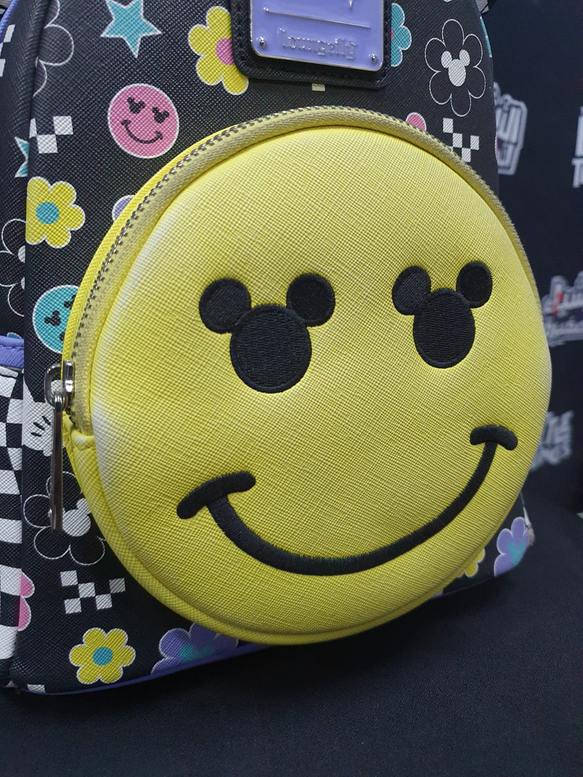 Damage LOUNGEFLY! LEATHER: DISNEY MICKEY Y2K MINI BACKPACK (FADED PAINT) - Image 8