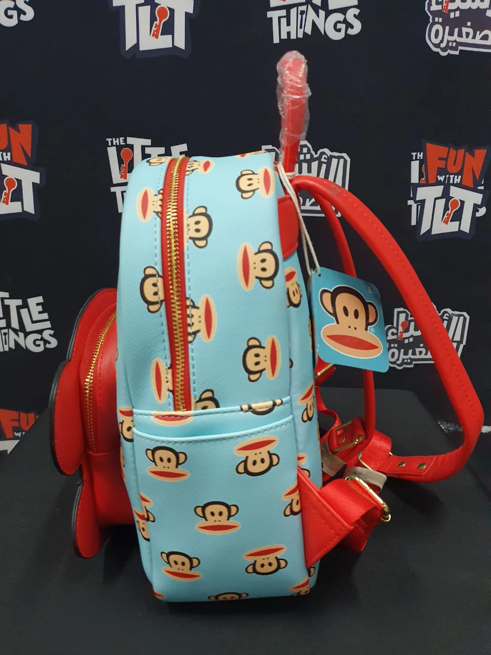 Damage LOUNGEFLY! LEATHER: PAUL FRANK JULIUS POCKET MINI BACKPACK [STAINED] - Image 3