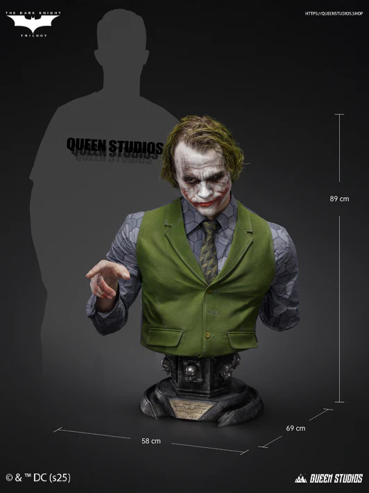 DC Comics The Joker (The Dark Knight) Life Size Bust By Queen Studios - Image 10