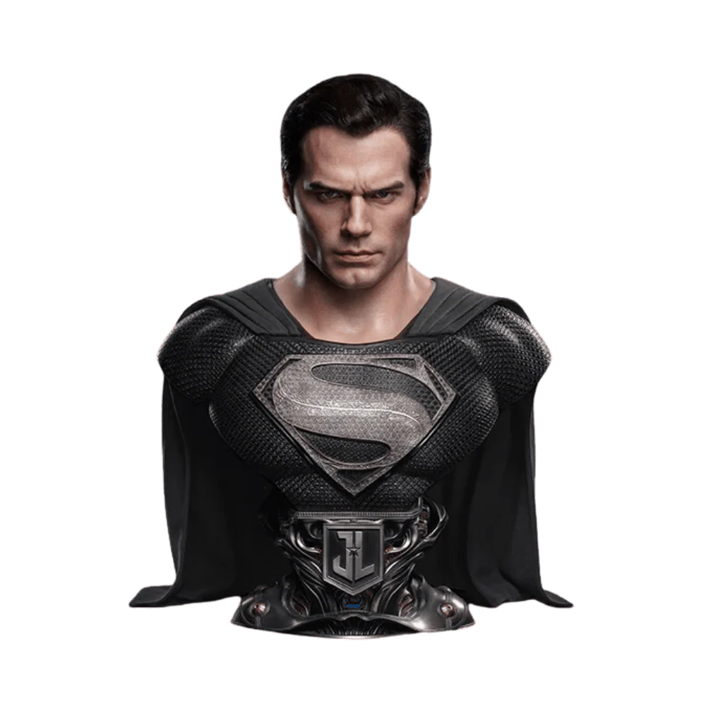 DC Superman ( Black Suit ) Life-size Bust By Queen Studios