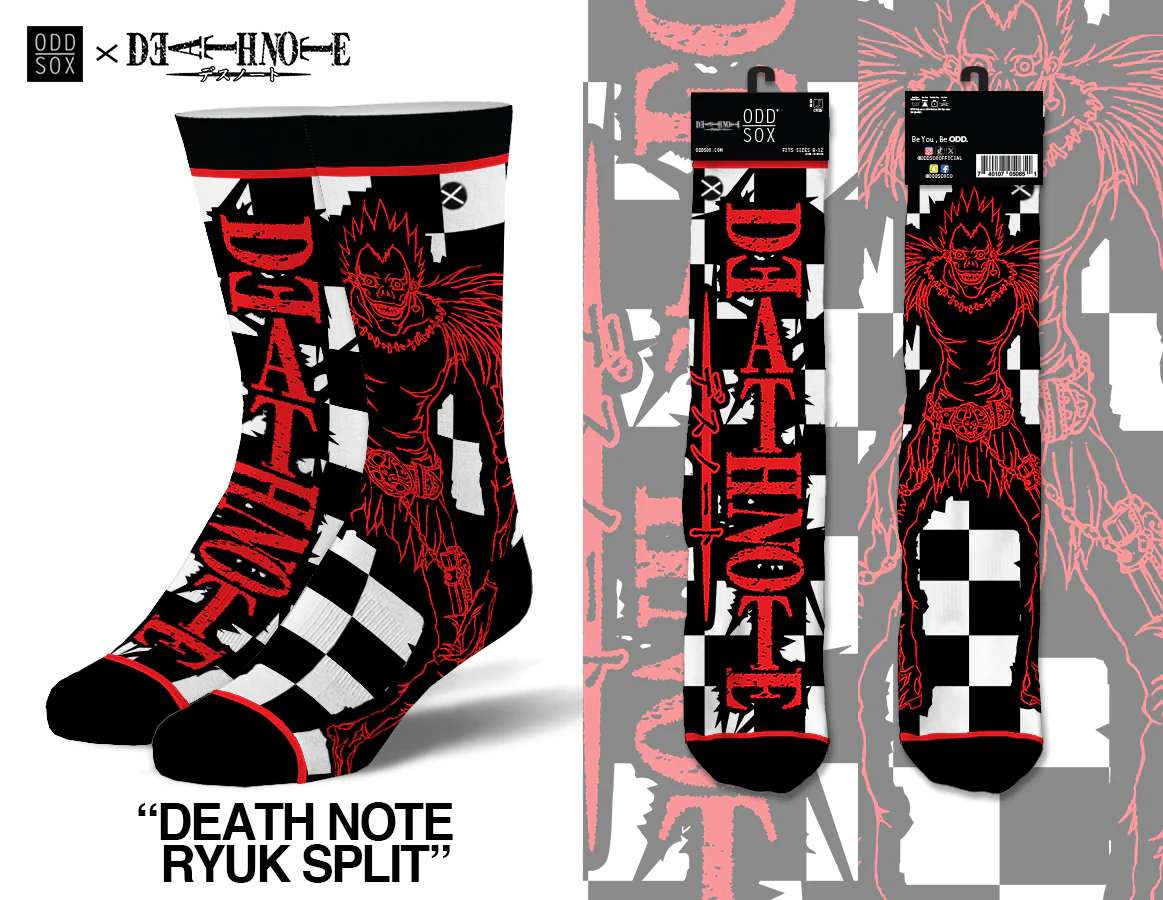 Death Note Split - Mens Crew Straight Socks By Odd Socks - Image 2