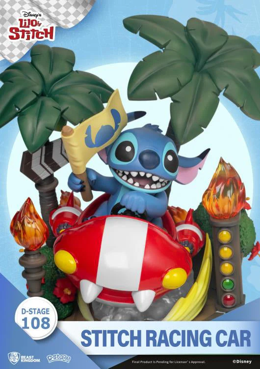 Stitch Racing Car Diorama Stage 6" Figure by Beast Kingdom - Image 2