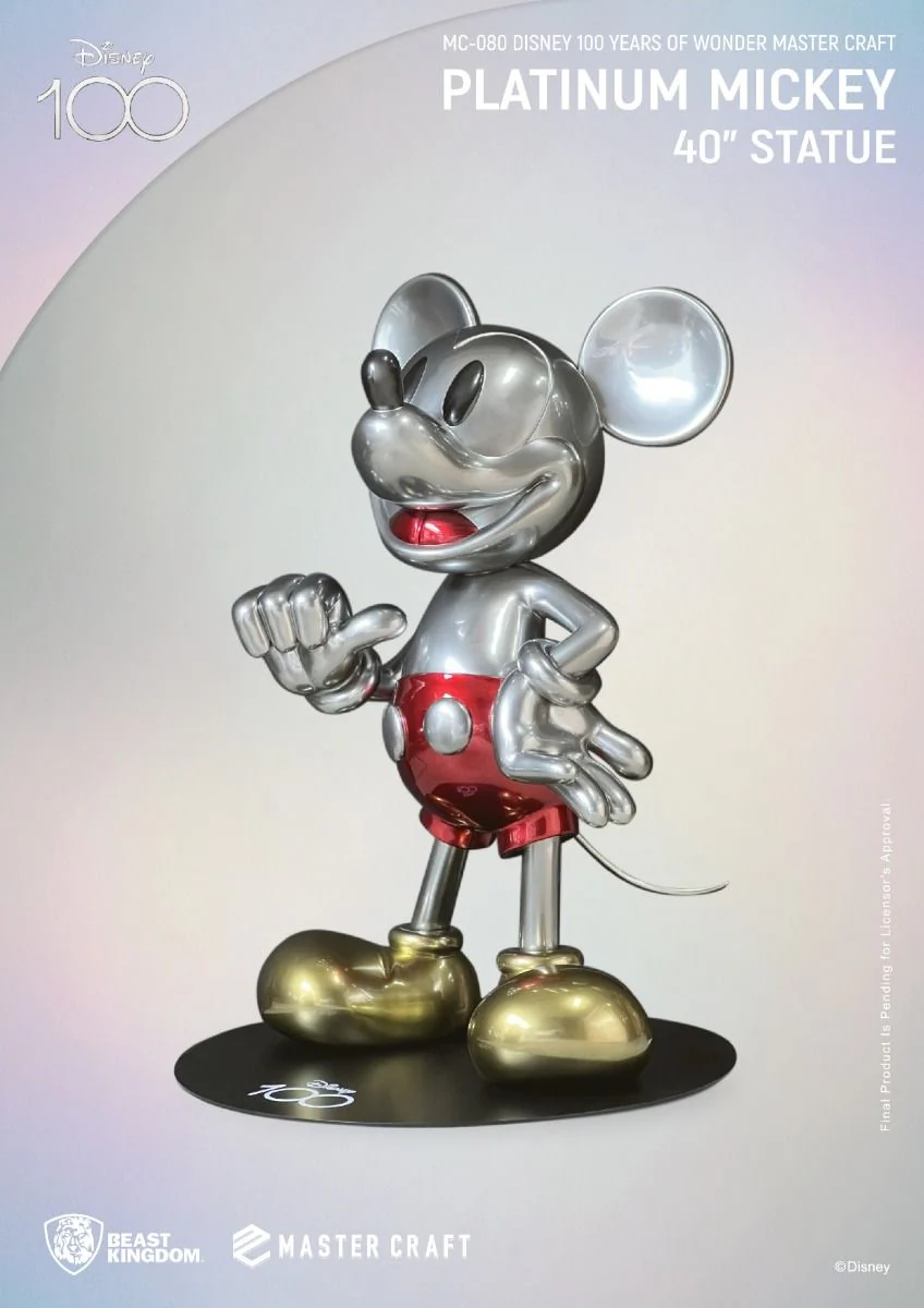 Disney 100 Years of Wonder Master Craft Platinum Mickey 40" Statue - Image 3
