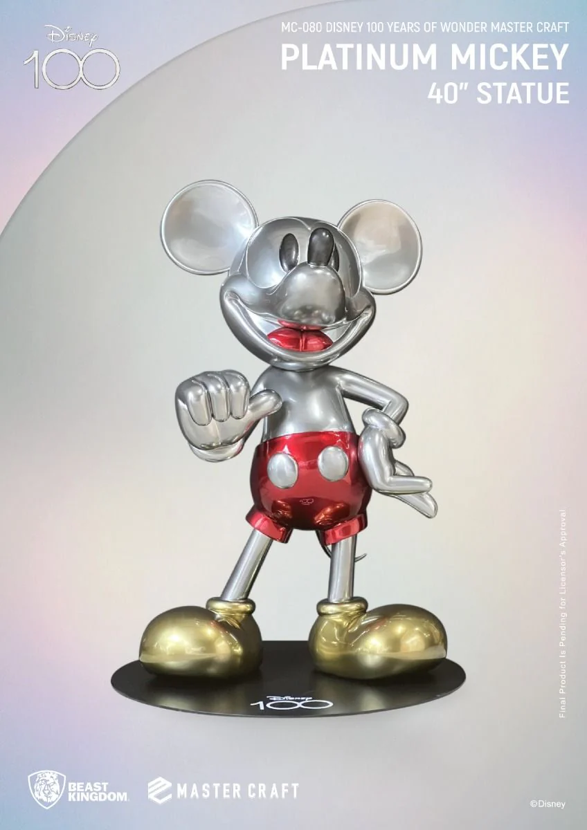 Disney 100 Years of Wonder Master Craft Platinum Mickey 40" Statue - Image 4