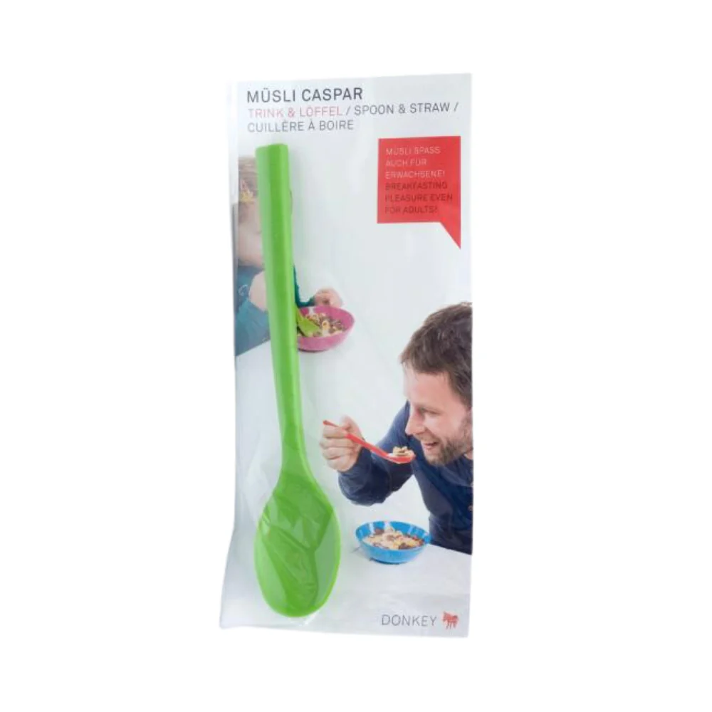 Donkey Musli Casper Green Spoon & Straw