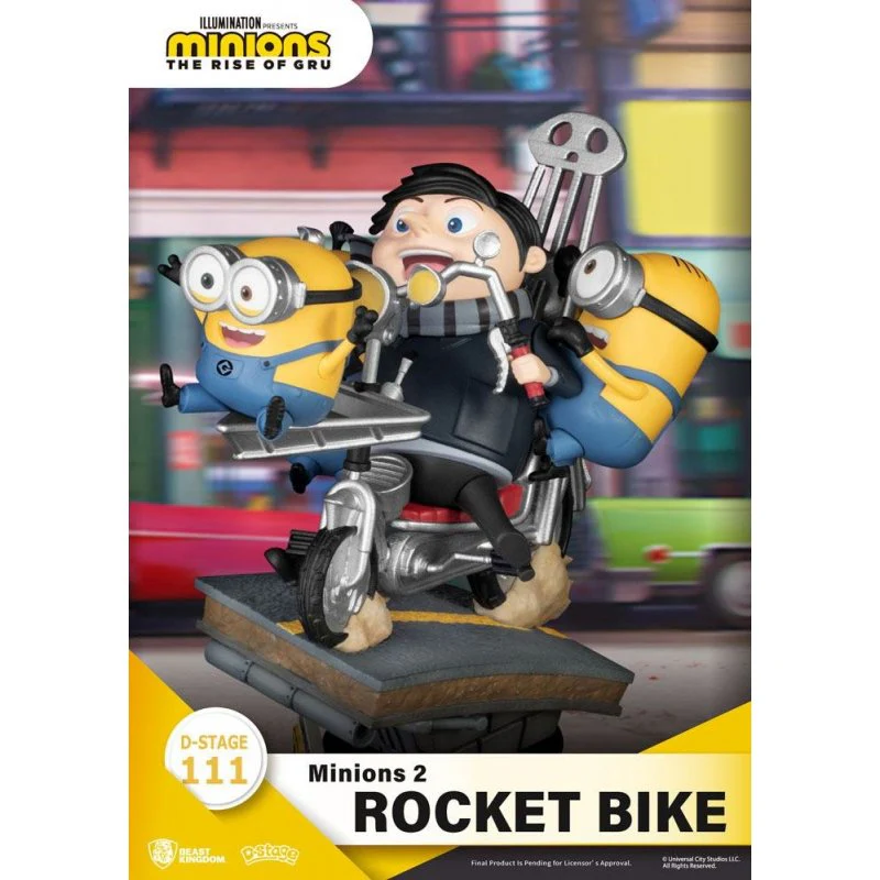 Minions 2: Minions Rocket Bike The Rise of Gru DS-111 D-Stage Diorama Figure by Beast Kingdom - Image 2