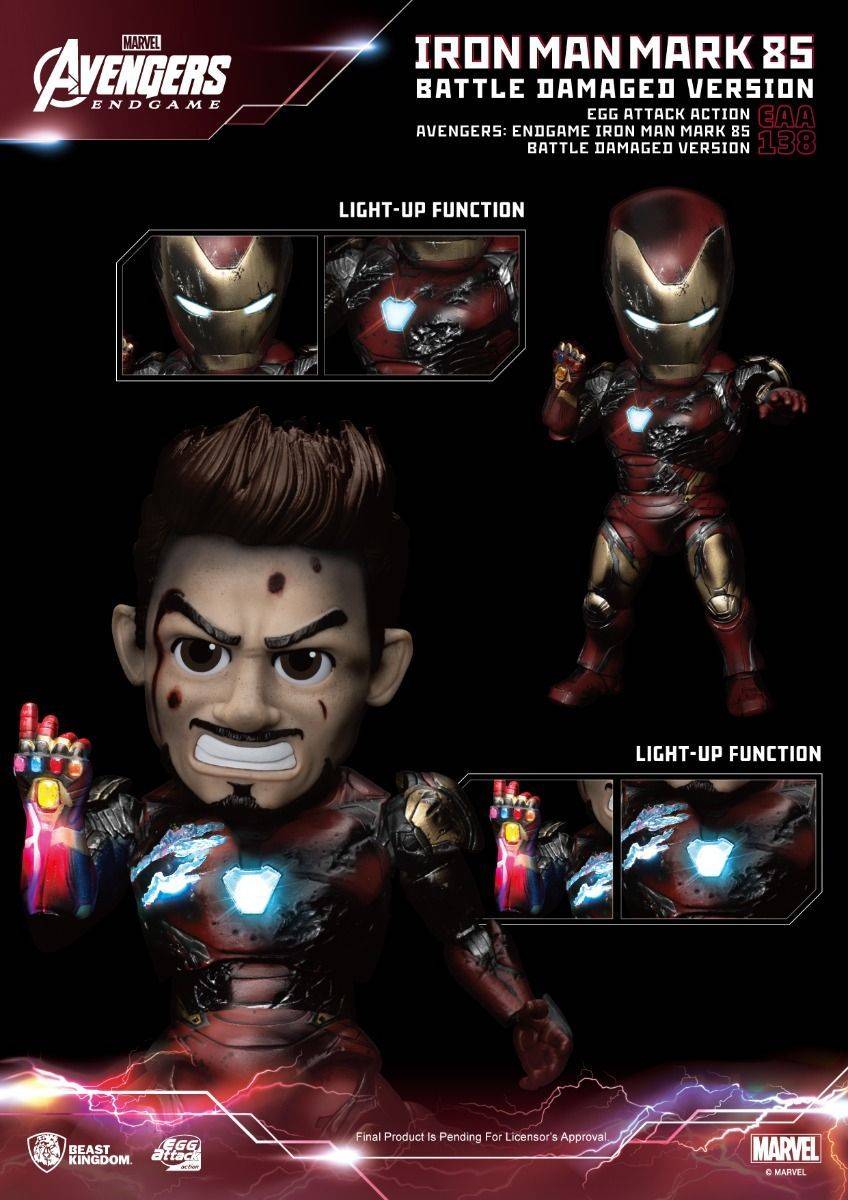 Marvel Avengers : Endgame Iron Man Mark 85 Battle Damaged Version Egg Attack Action Figure (EAA-138) - Image 2