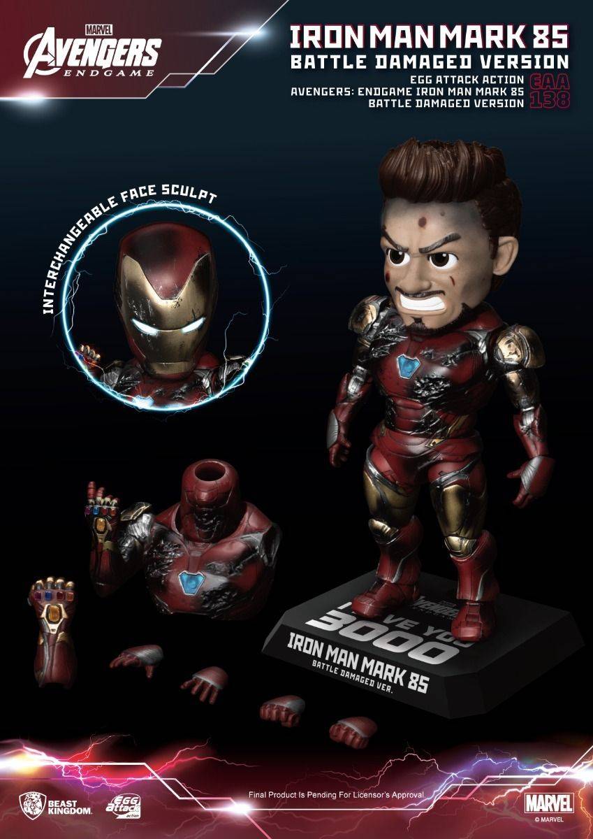 Marvel Avengers : Endgame Iron Man Mark 85 Battle Damaged Version Egg Attack Action Figure (EAA-138) - Image 4