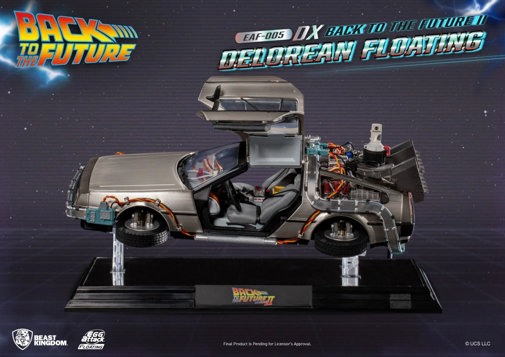 Back to the Future Part II Egg Attack Floating EAF-005DX Floating DeLorean (Deluxe Ver.) By Beast Kingdom - Image 3