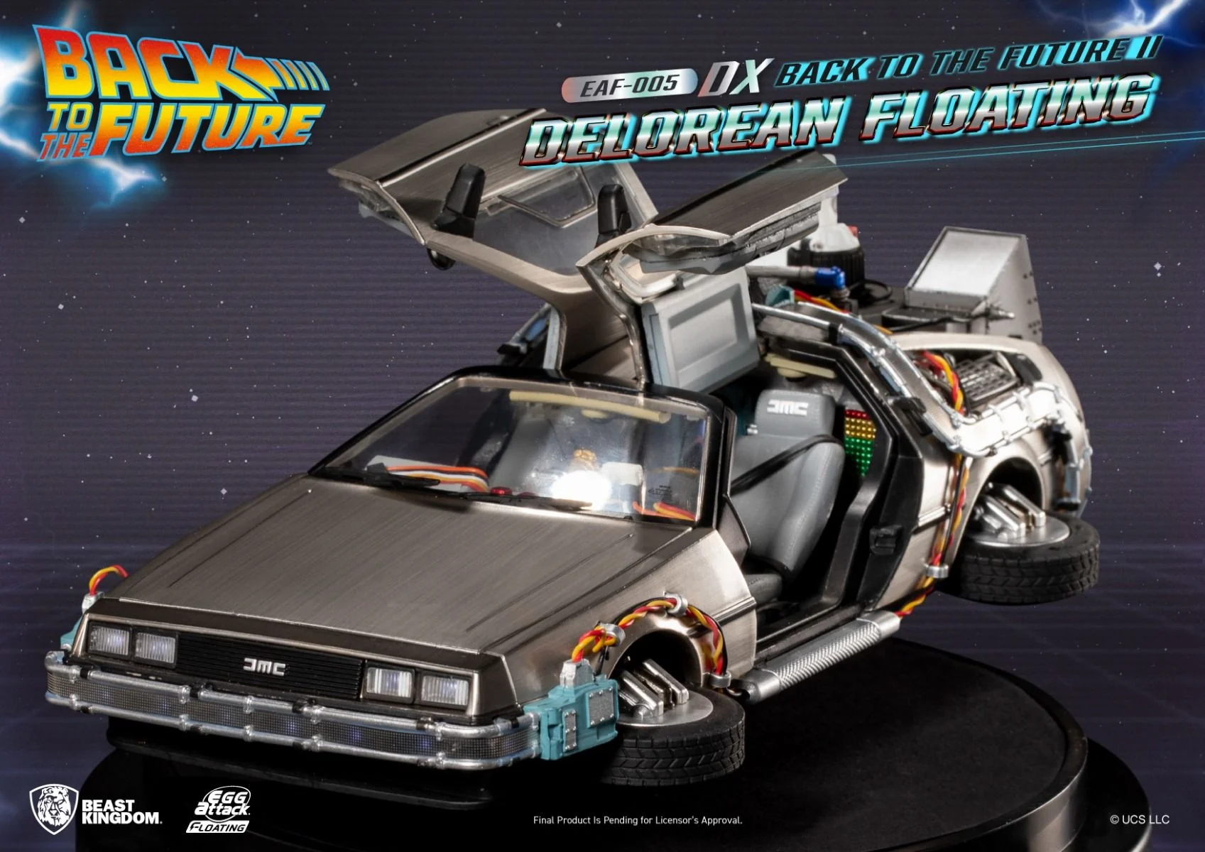 Back to the Future Part II Egg Attack Floating EAF-005DX Floating DeLorean (Deluxe Ver.) By Beast Kingdom - Image 4