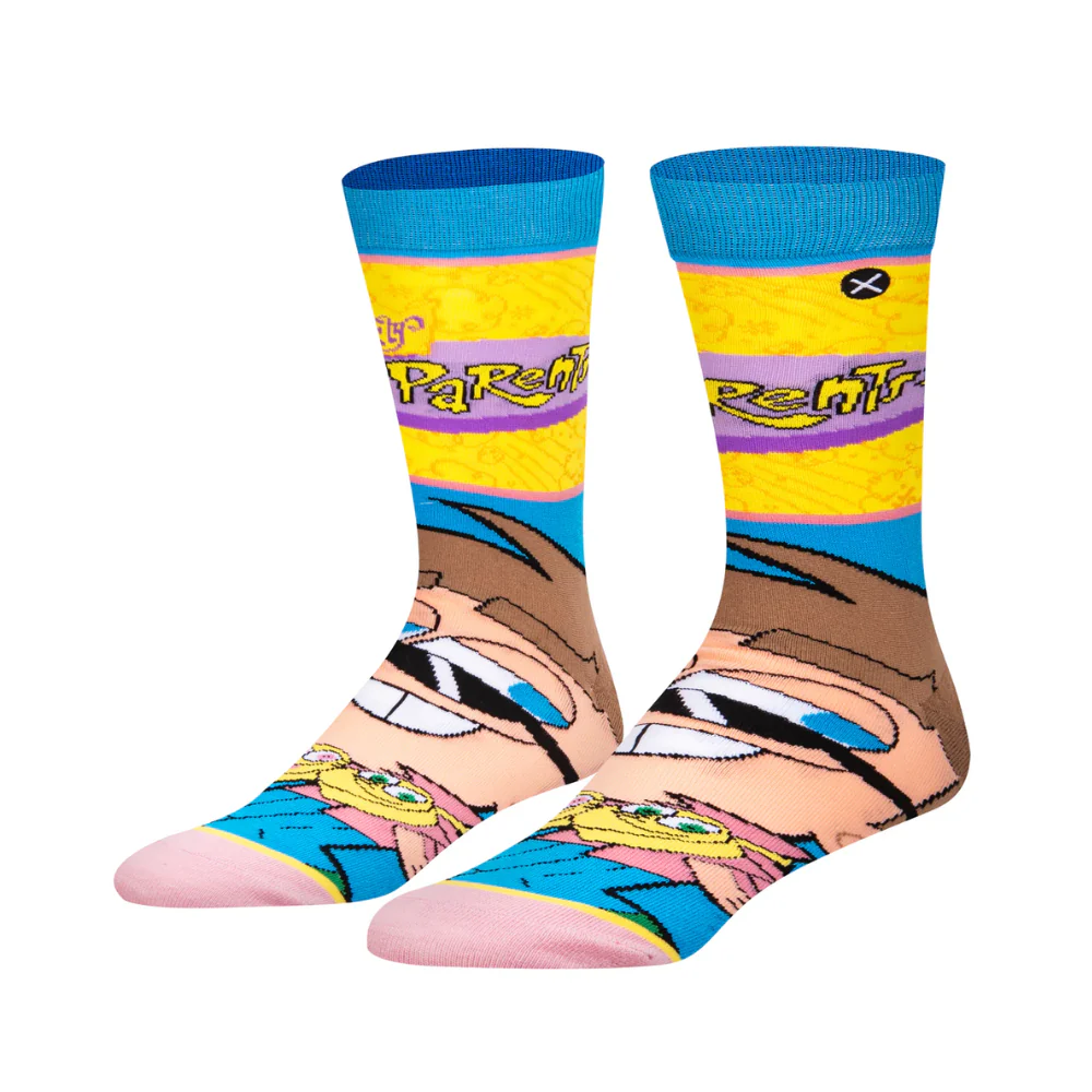 Fairly Odd Parents Big Head - Mens Crew Straight Socks By Odd Socks