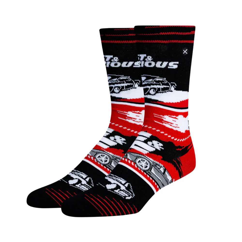 Fast & Furious Mash Up Mens Crew Straight Socks By Odd Socks