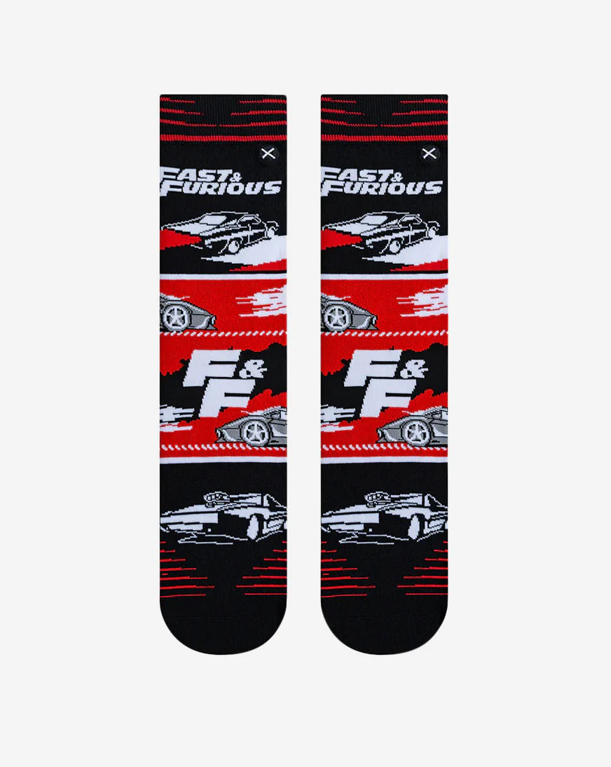Fast & Furious Mash Up Mens Crew Straight Socks By Odd Socks - Image 3