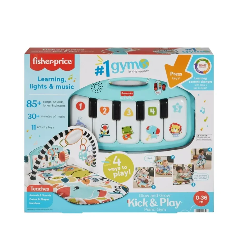 Glow & Grow Kick & Play Piano Gym Green By Mattel