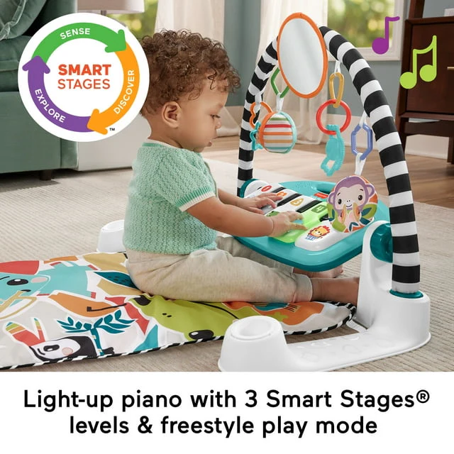 Glow & Grow Kick & Play Piano Gym Green By Mattel - Image 3