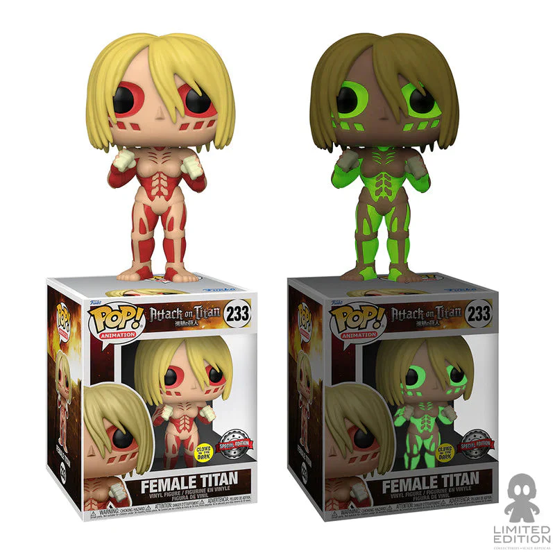 Funko 6" Exc : Attack on Titan - Female Titan (Glow in the Dark) (233) - Image 2