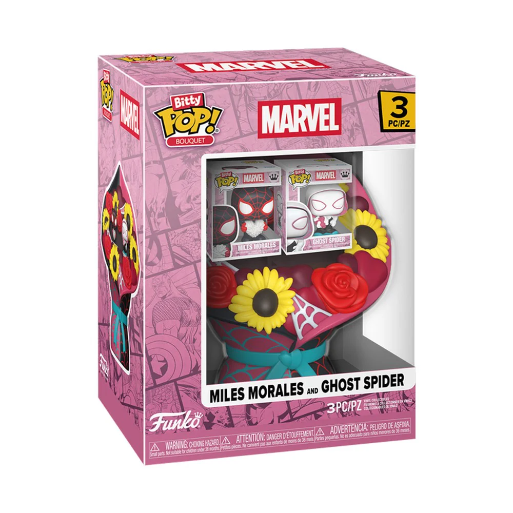 Funko Bitty Pop Bouquet Marvel Spiderman Valentines - Miles & Gwen - Image 2