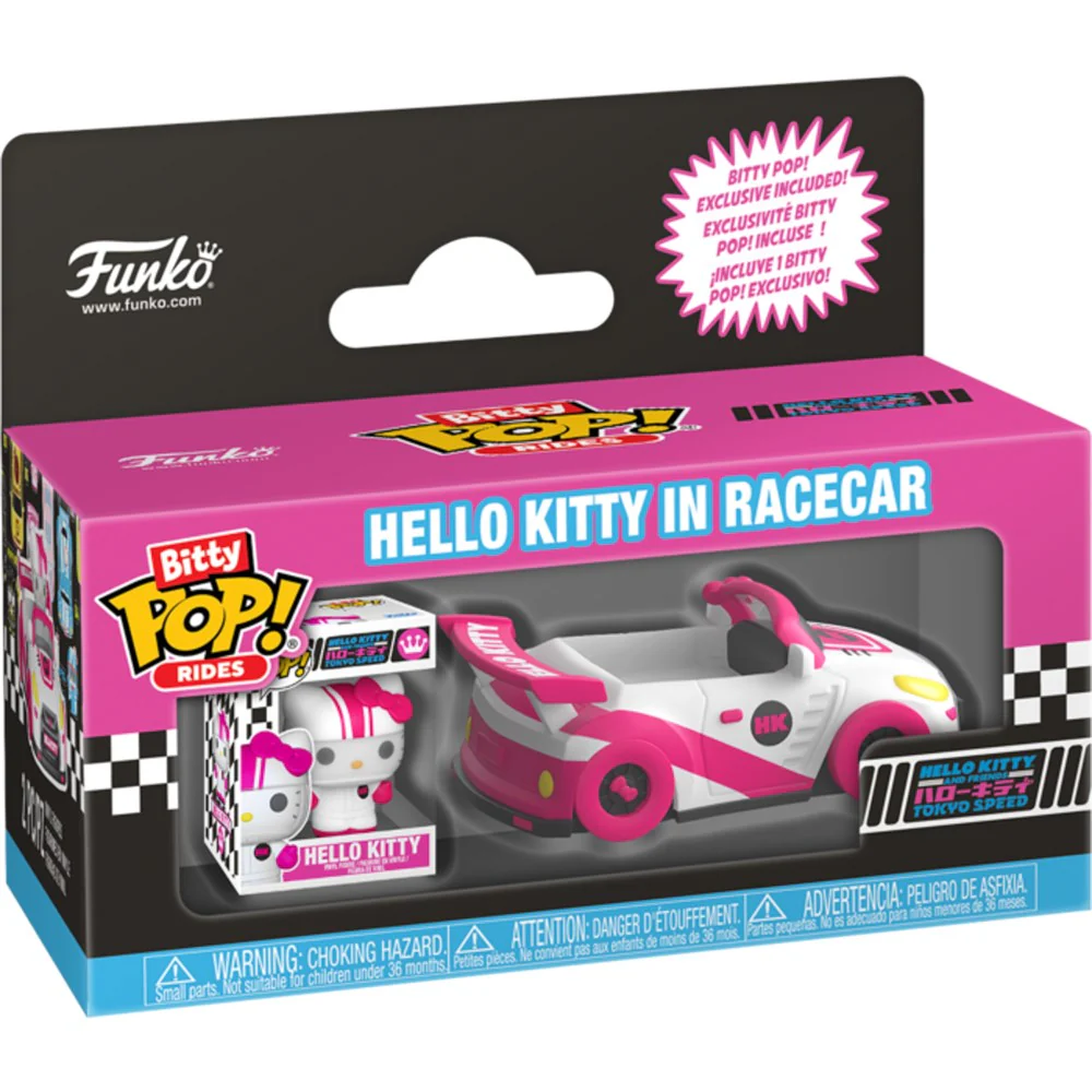 Funko Bitty Pop Ride Animation Sanrio - Racecar With Hello KItty - Image 2