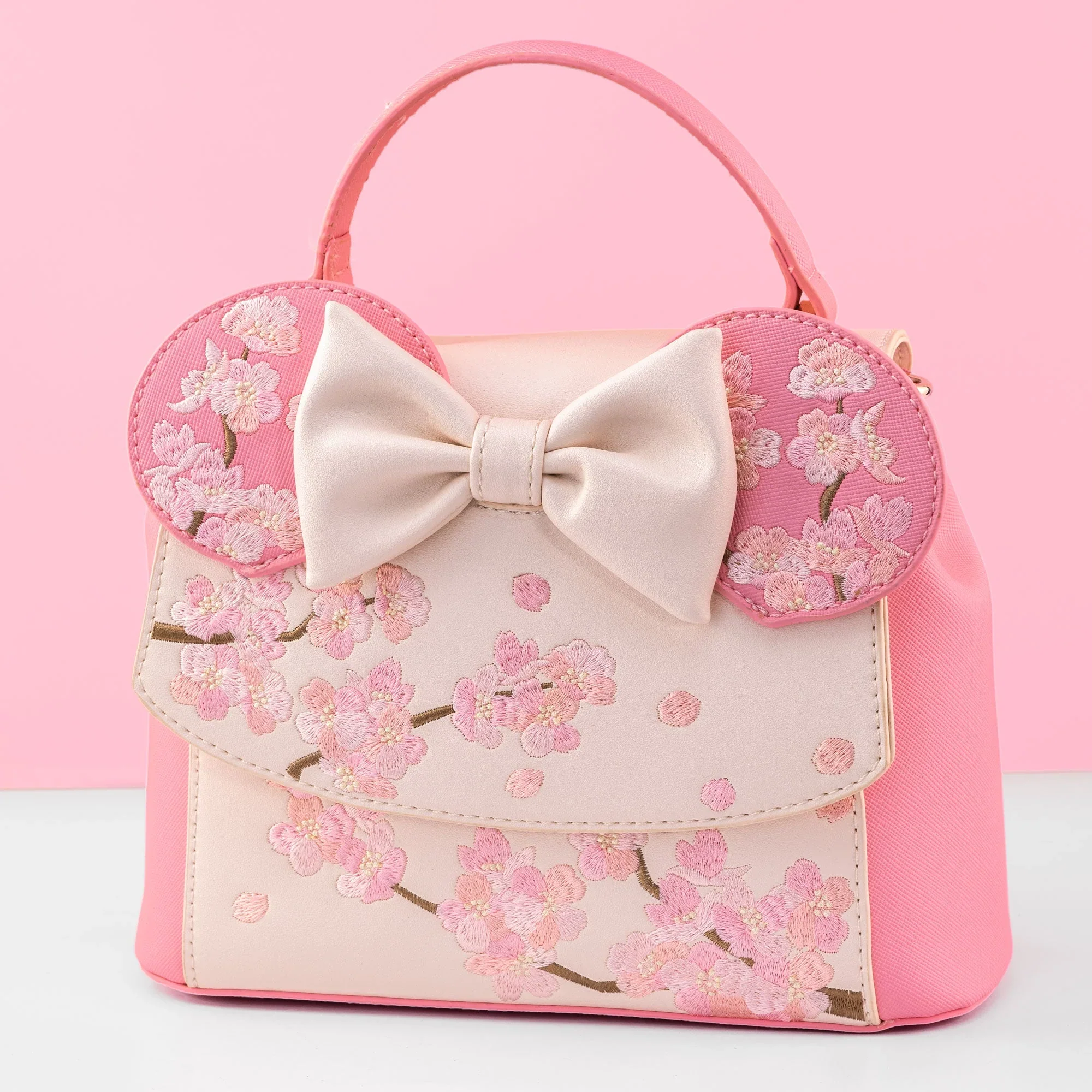 Funko Loungefly! Leather: Disney Cherry Blossom Minnie Mouse Cosplay Handbag