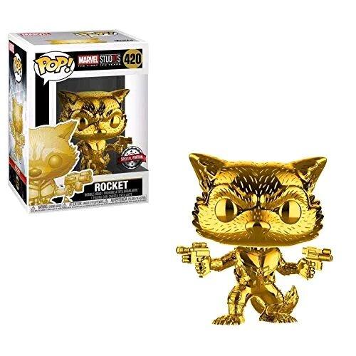 Funko - Pop Marvel Studio 10 Rocket Raccoon (Chrome) Vinyl Action Figure