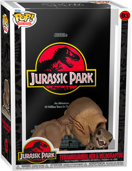 Funko Pop Poster : Jurassic Park - Tyrannosaurus Rex and Velociraptor (03) - Image 2