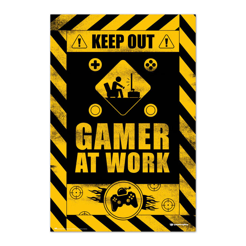 Gamer At Work Poster 61X91 cm Poster by Grupo Erik