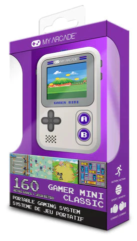 My Arcade Gamer Mini Classic Portable Electronic Gaming System With 160 Games 1.8" Color Display – Grey/Purple - Image 3