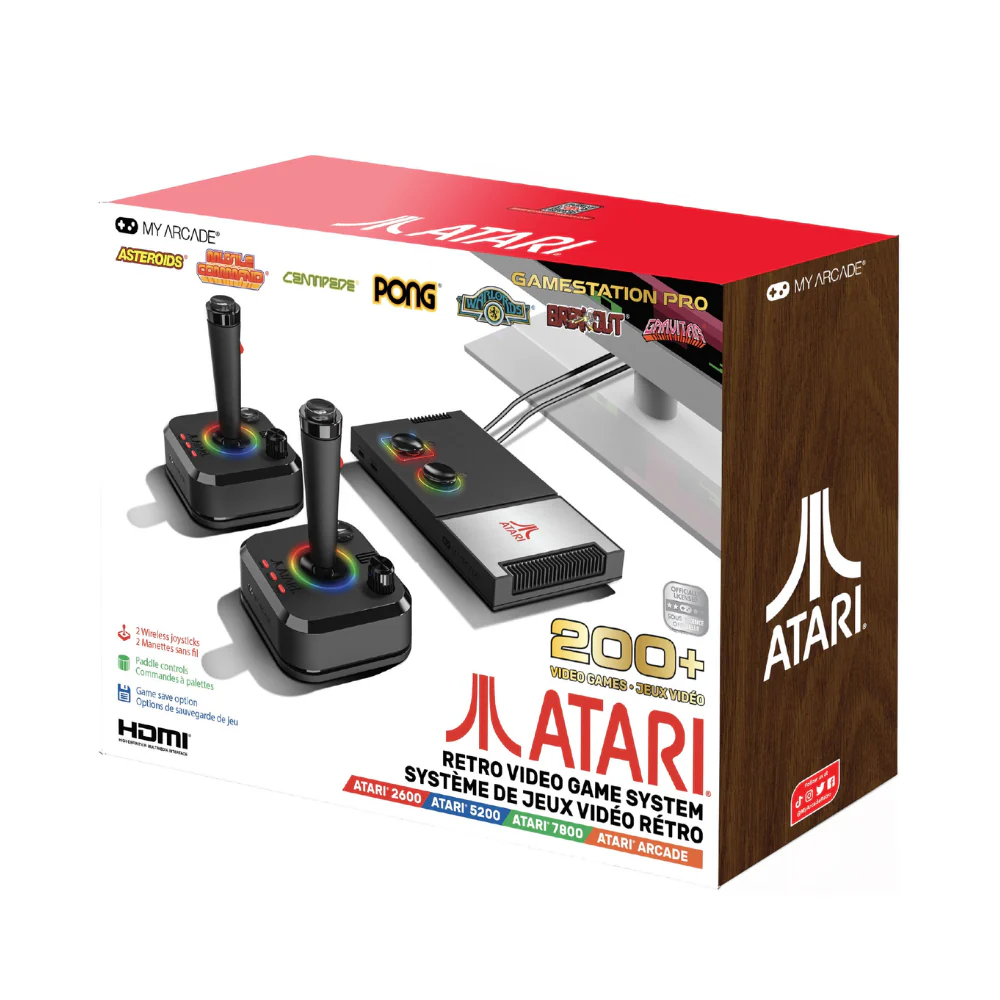 My Arcade Gamestation Plus Atari Retro Video Game System (Over 200 Games In 1) - Black