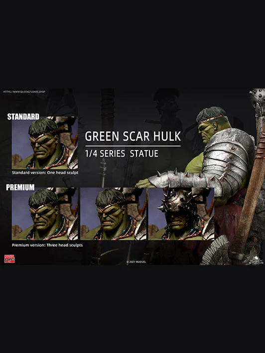 Marvel Comics Green Scar Hulk on Throne 1/4 Statue (Premium Edition) By Queen Studios - Image 4
