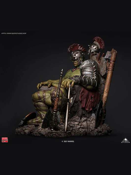 Marvel Comics Green Scar Hulk on Throne 1/4 Statue (Premium Edition) By Queen Studios - Image 5