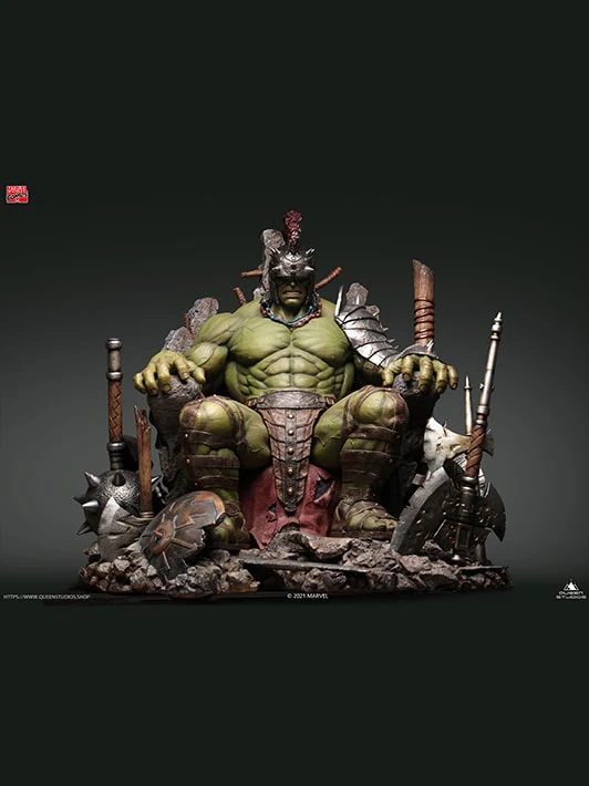 Marvel Comics Green Scar Hulk on Throne 1/4 Statue (Premium Edition) By Queen Studios - Image 6