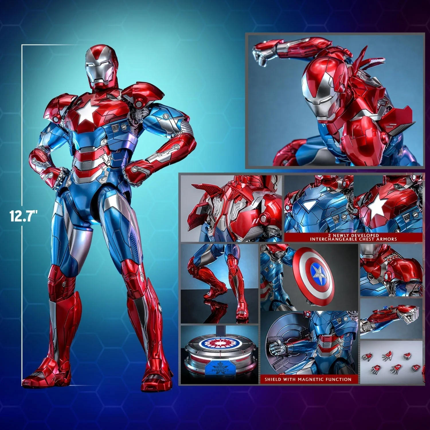 Iron Patriot CMS021 Action Figure By Hot Toys - Image 5