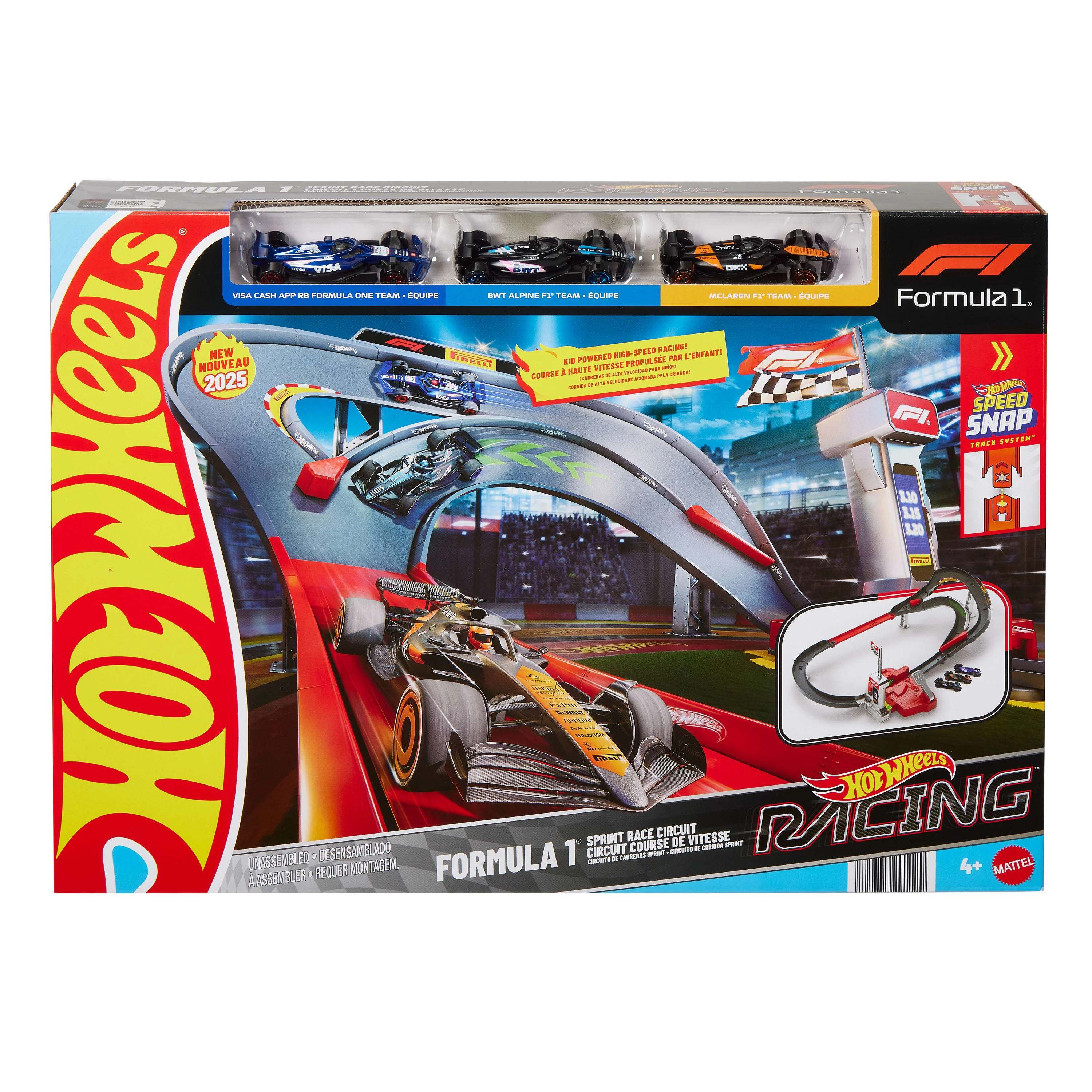 Hot Wheels Racing Sprint Trackset F1 Diecast Cars By Mattel - Image 2
